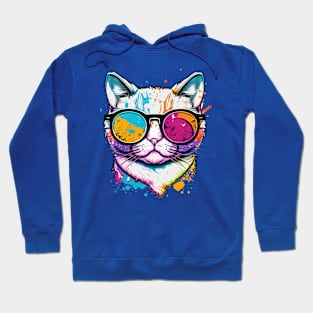 Colorful Cool Cat Hoodie